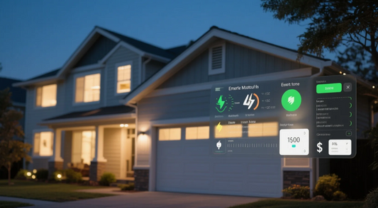 Energy monitoring system displaying real-time energy use on smart home dashboard