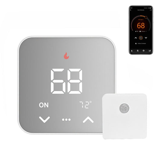 WiFi Smart Thermostat for House with Smart Sensor and C-Wire Adapter, Programmable Thermostat Compatible with Alexa and Google Assistant, 7day Period Programmable, C-Wire Require