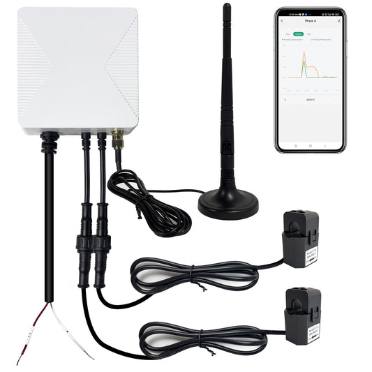 WiFi Energy Monitor with 2 * 80A Clamps, Real-Time Electricity Tracking, Smart Home Power Management, Home Energy Automation Control